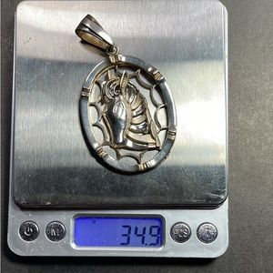 Arabian horse sterling silver pendant